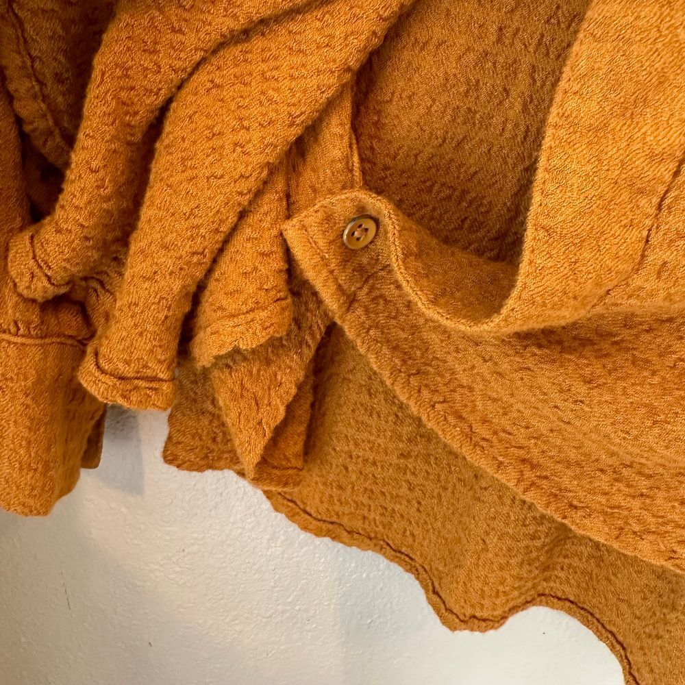 Free People Oversized Button-Down Shirt in Mustard - Picture 9 of 12